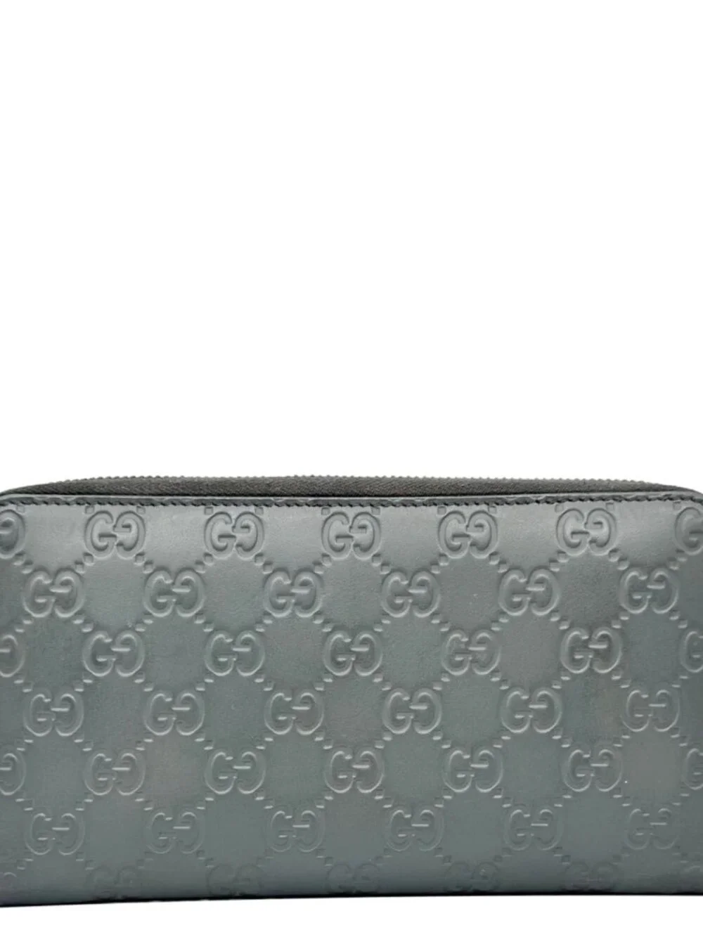 Gucci GG Leather Zip Around Wallet Grey 447906 - Picture 1 of 12